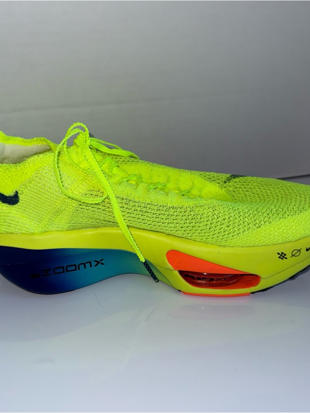 NIKE ZoomX Alphafly Next Neon Yellow/Blue Running Shoe 10.5 - Picture 4 of 7